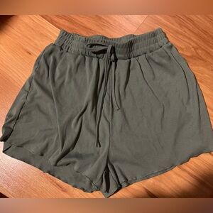 SHEIN Olive Drawstring Waist Casual Athletic Shorts